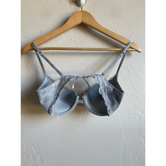 Victoria's Secret Angels Gray Lace 34C Underwire Lined Bra Adjustable Straps - Picture 3 of 5